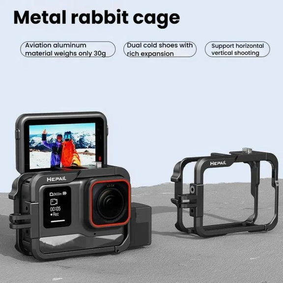 For Insta360 Ace Pro HEPAIL AC-26 Metal Rabbit Cage Camera Frame Accessories