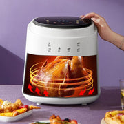 8L Air Fryer Household Multi-Function Large Capacity Oil-Free Electric Fryer, Color: White UK Plug