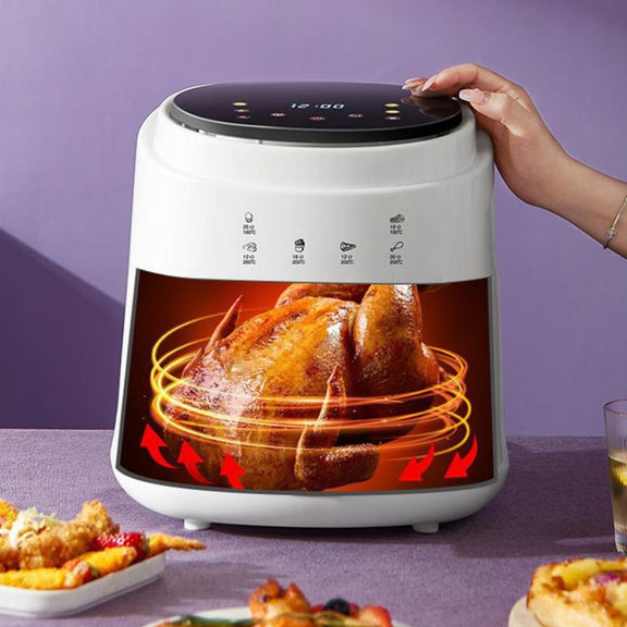 8L Air Fryer Household Multi-Function Large Capacity Oil-Free Electric Fryer, Color: Black US Plug