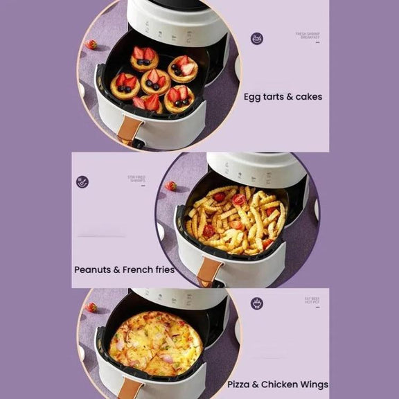 8L Air Fryer Household Multi-Function Large Capacity Oil-Free Electric Fryer, Color: Black US Plug