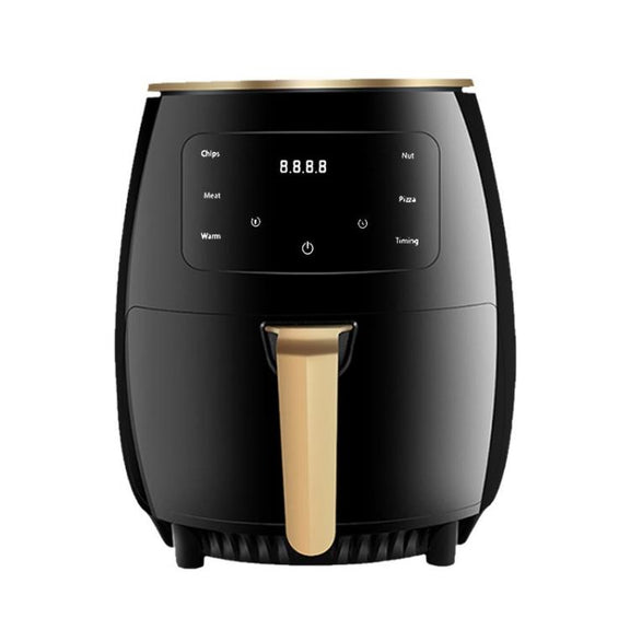 6L 1400W Air Fryer Household Large Capacity French Fry Maker Multifunctional Electric Fryer, Color: Black US Plug