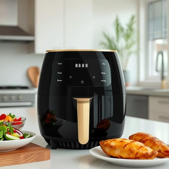 6L 1400W Air Fryer Household Large Capacity French Fry Maker Multifunctional Electric Fryer, Color: Black US Plug