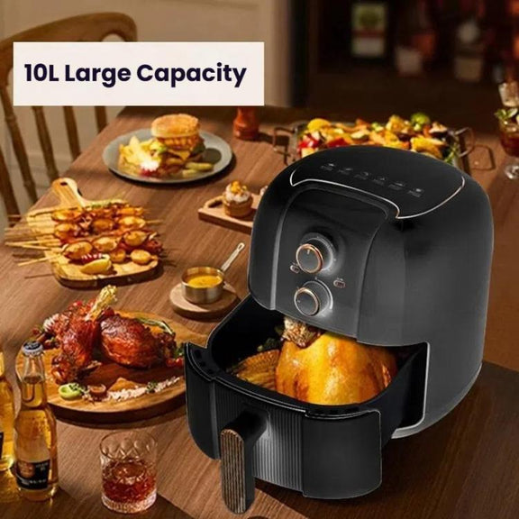 10L Large Capacity Air Fryer Multifunctional Electric Fryer French Fry Maker, EU Plug, Style: Touch-control Visible