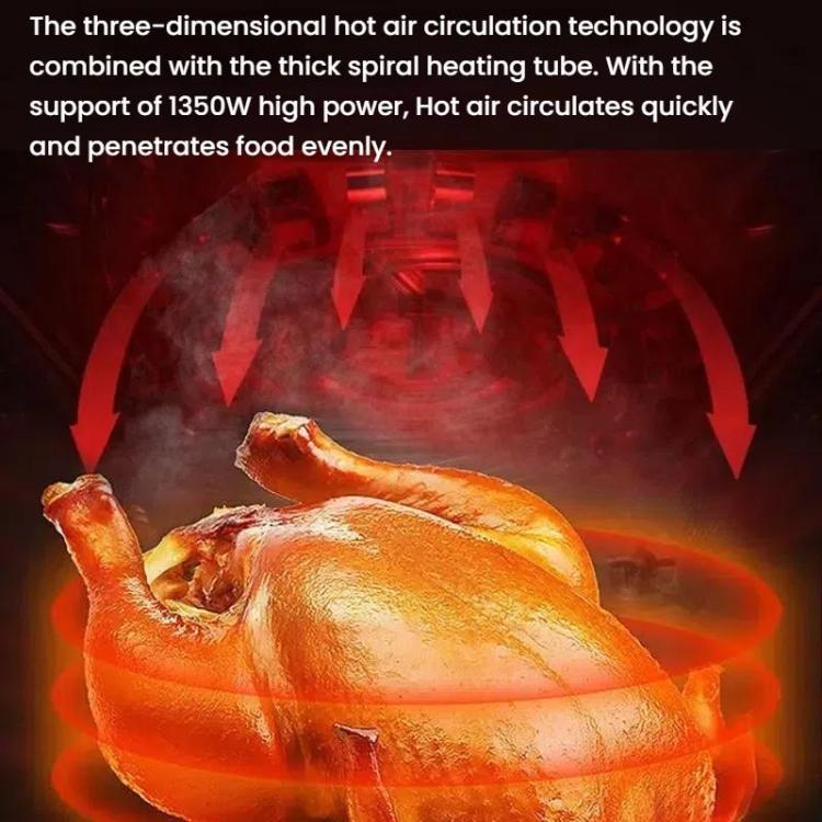 10L Large Capacity Air Fryer Multifunctional Electric Fryer French Fry Maker, EU Plug, Style: Touch-control Visible