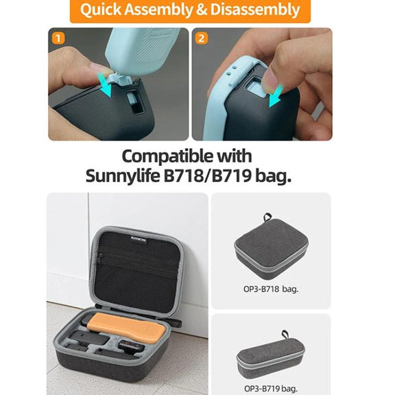 For DJI Osmo Pocket 3 Sunnylife OP3-K990 Protective Cover Body Filter Storage Top Cover Protective Case(Gray)