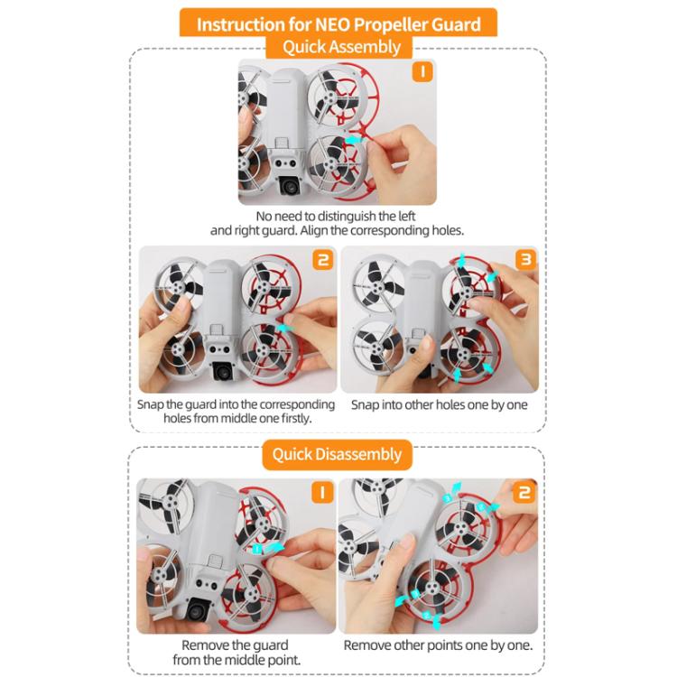 For DJI NEO Sunnylife NE-KC863 Paddle Blade Protective Cover Anti-Collision Ring(Red) - free shipping - PMC TechLife - Order now!