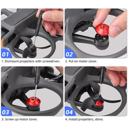 For DJI Avata 2 Sunnylife AT2-MD787 Motor Anti-dust Cover Aluminum Alloy Motor Protection Cover(Red) - free shipping - PMC Jewellery - Order now!