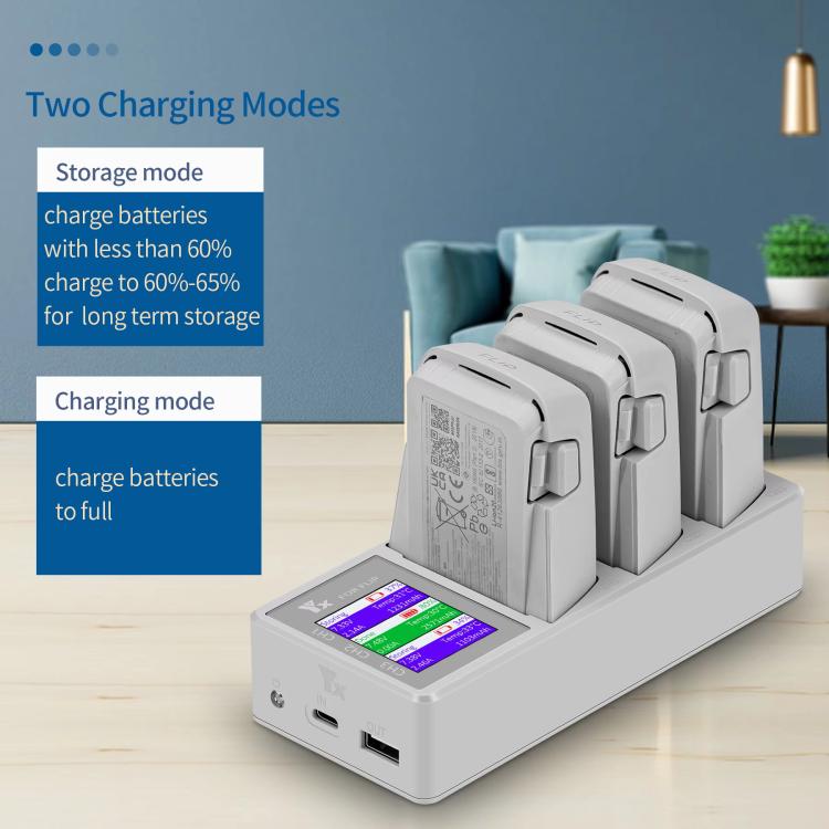 For DJI Flip Drone YX 3-Channel Battery Charger with Color LCD Screen Smart Charging Hub - free shipping - PMC Jewellery - Order now!