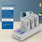 For DJI Flip Drone YX 3-Channel Battery Charger with Color LCD Screen Smart Charging Hub