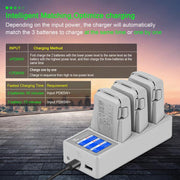 For DJI Flip Drone YX 3-Channel Battery Charger with Color LCD Screen Smart Charging Hub