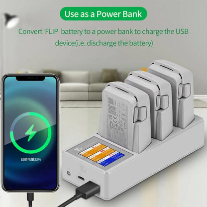 For DJI Flip Drone YX 3-Channel Battery Charger with Color LCD Screen Smart Charging Hub - free shipping - PMC Jewellery - Order now!