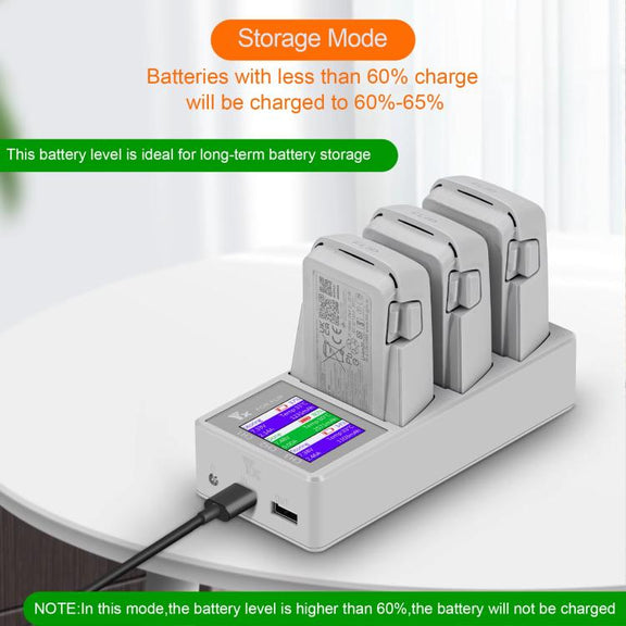 For DJI Flip Drone YX 3-Channel Battery Charger with Color LCD Screen Smart Charging Hub