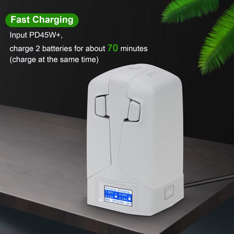 For DJI Flip YX Dual-Slot Vertical Bttery Charger Charging Station With Color Screen