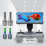For DJI Mavic 4 Pro / RC Pro 2 Remote Controller Joystick Stainless Steel Thumb Rocker 1pair Silver