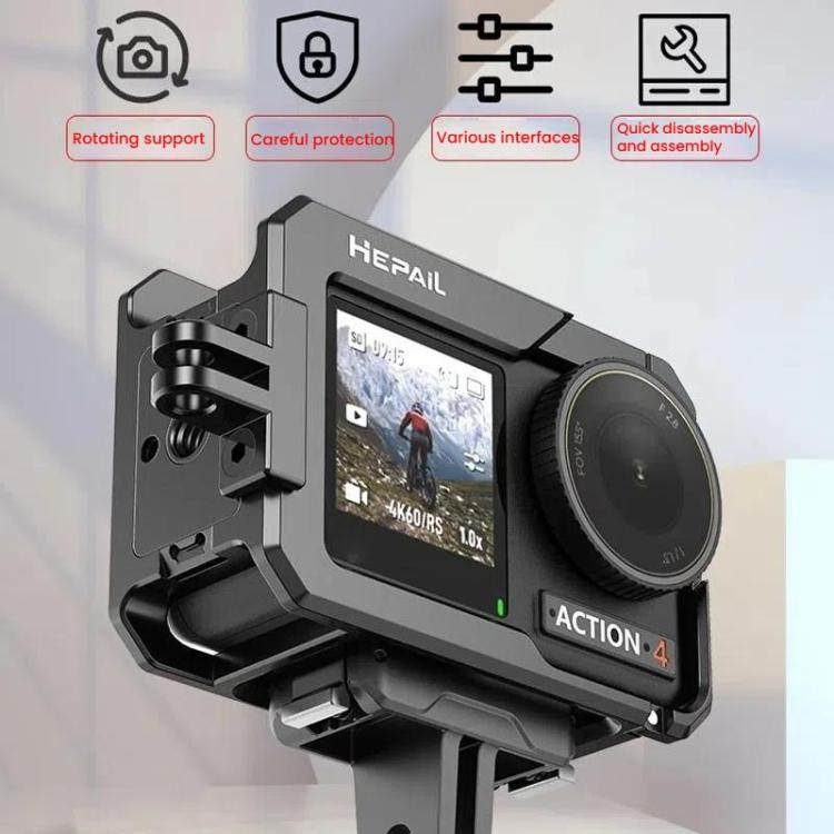 For DJL Action 4 / 3 HEPAIL C-AC4 Metal Rabbit Cage Anti-fall Heat Dissipation Protection Frame - free shipping - PMC TechLife - Order now!