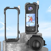For Insta360 X3 HEPAIL AC62 Metal Rabbit Cage Magnetic Suction Horizontal Vertical Protective Frame