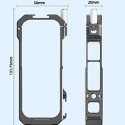 For Insta360 X3 HEPAIL AC62 Metal Rabbit Cage Magnetic Suction Horizontal Vertical Protective Frame