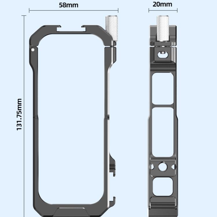 For Insta360 X3 HEPAIL AC62 Metal Rabbit Cage Magnetic Suction Horizontal Vertical Protective Frame