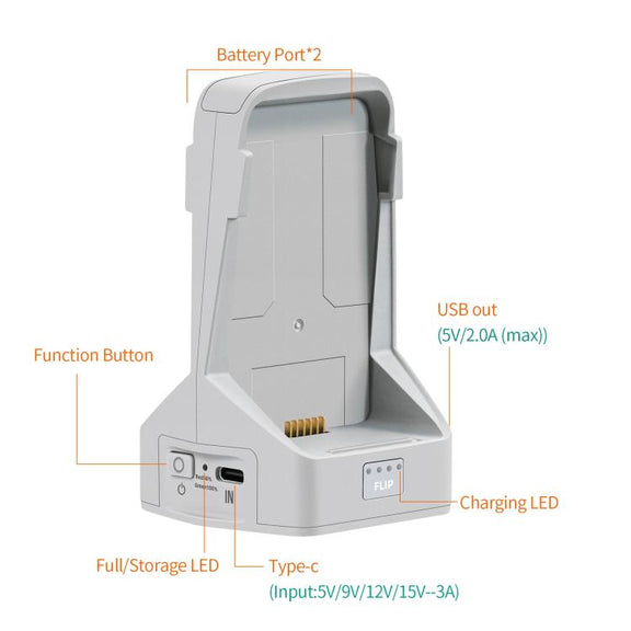 For DJI Flip YX 2-way Vertical Battery Charger Bidirectional Battery Management System