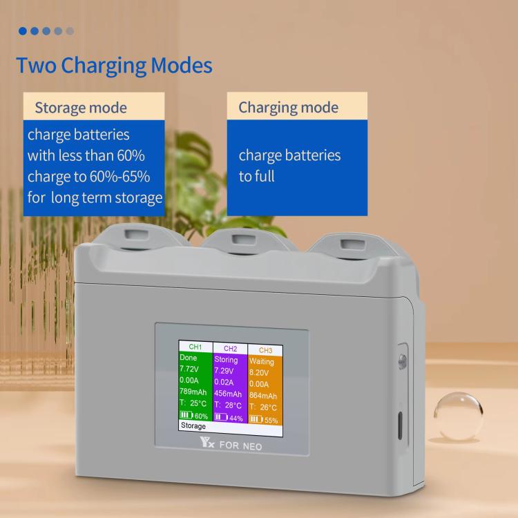 For DJI Neo Battery Charger YX 3-way Color Screen Charger Hub Charging Station - free shipping - PMC Jewellery - Order now!