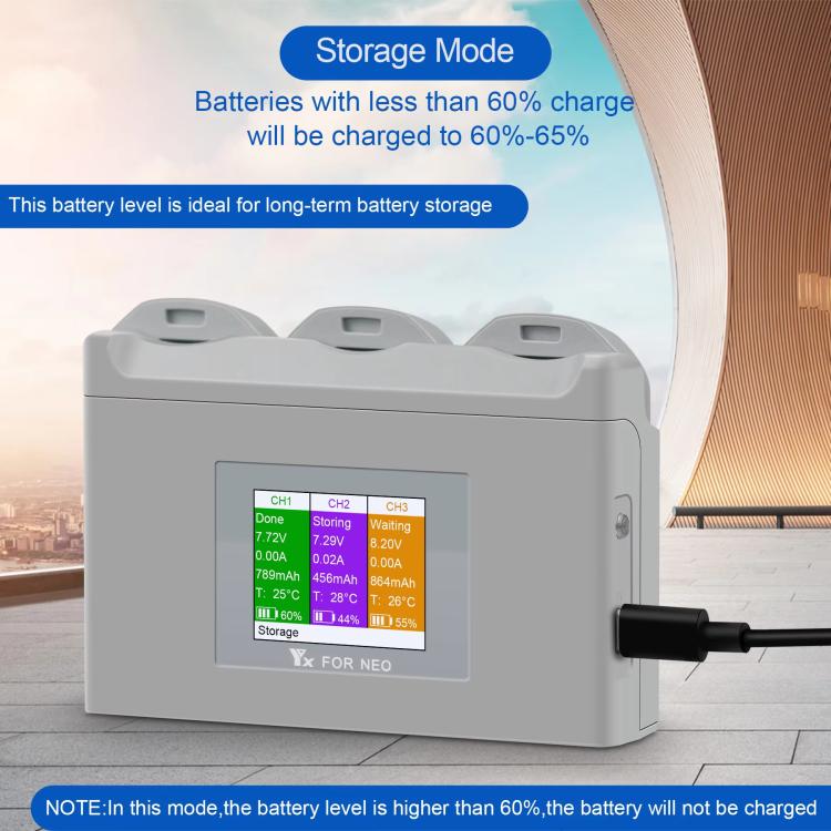 For DJI Neo Battery Charger YX 3-way Color Screen Charger Hub Charging Station - free shipping - PMC Jewellery - Order now!