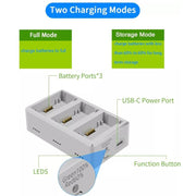 YX 3-Way Battery Charger For DJI Mini 4 Pro/Mini 3/Mini 3 Pro Charging Hub 35W US Plug
