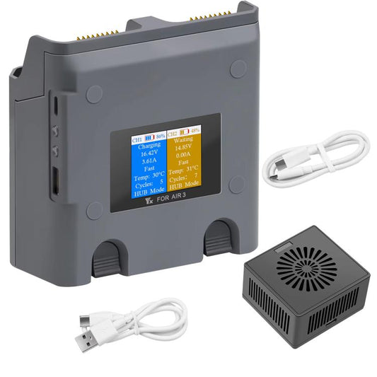 For DJI Air 3/Air 3S YX 2-Way Battery Charger Charging Butler With Color Screen Drone Accessories - free shipping - PMC Jewellery - Order now!