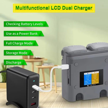 For DJI Air 3/Air 3S YX 2-Way Battery Charger Charging Butler With Color Screen Drone Accessories - free shipping - PMC Jewellery - Order now!