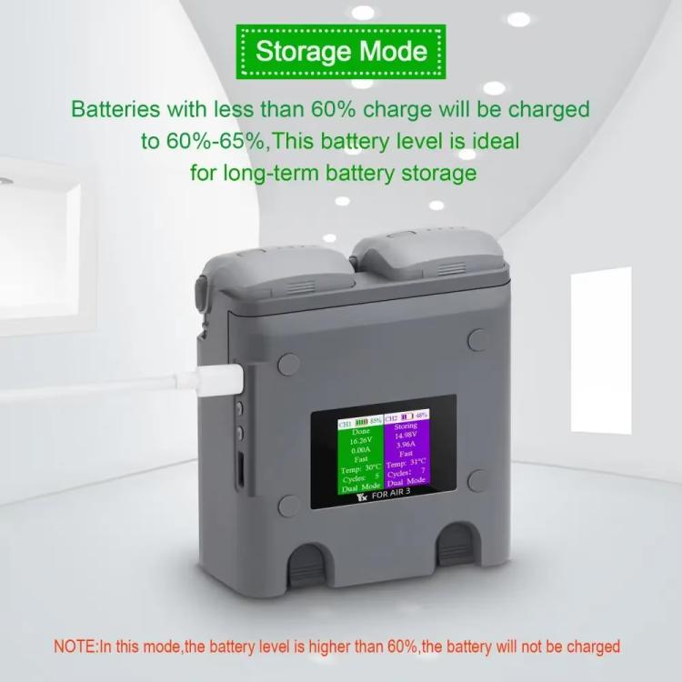 For DJI Air 3/Air 3S YX 2-Way Battery Charger Charging Butler With Color Screen Drone Accessories - free shipping - PMC Jewellery - Order now!