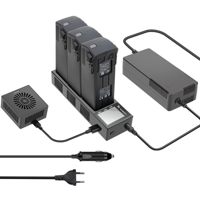 For DJI Mavic 3 YX Battery Charger Discharger Hub 3-in-1 Smart Charging Station With Color Screen EU Plug