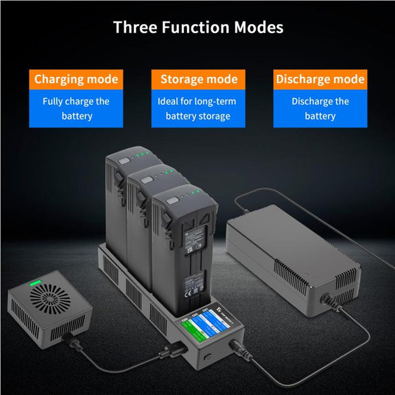 For DJI Mavic 3 YX Battery Charger Discharger Hub 3-in-1 Smart Charging Station With Color Screen EU Plug