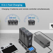 For DJI Mavic 3 YX Battery Charger Discharger Hub 3-in-1 Smart Charging Station With Color Screen US Plug