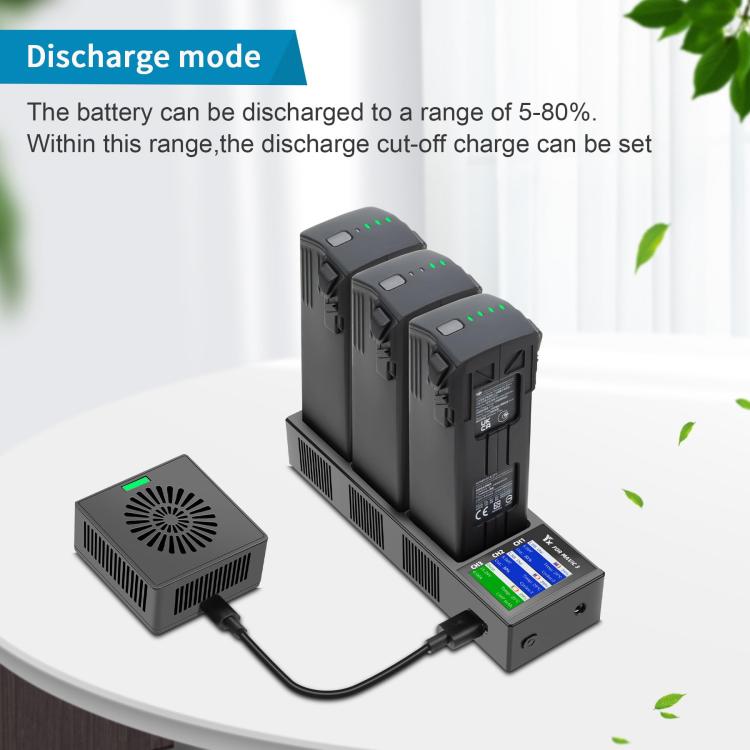For DJI Mavic 3 YX Battery Charger Discharger Hub 3-in-1 Smart Charging Station With Color Screen EU Plug - free shipping - PMC TechLife - Order now!