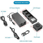 For DJI Mavic 3 YX Battery Charger Discharger Hub 3-in-1 Smart Charging Station With Color Screen US Plug