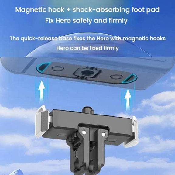 For GoPro HERO13 Black HEPAIL AC67 Magnetic Metal Quick Release Base