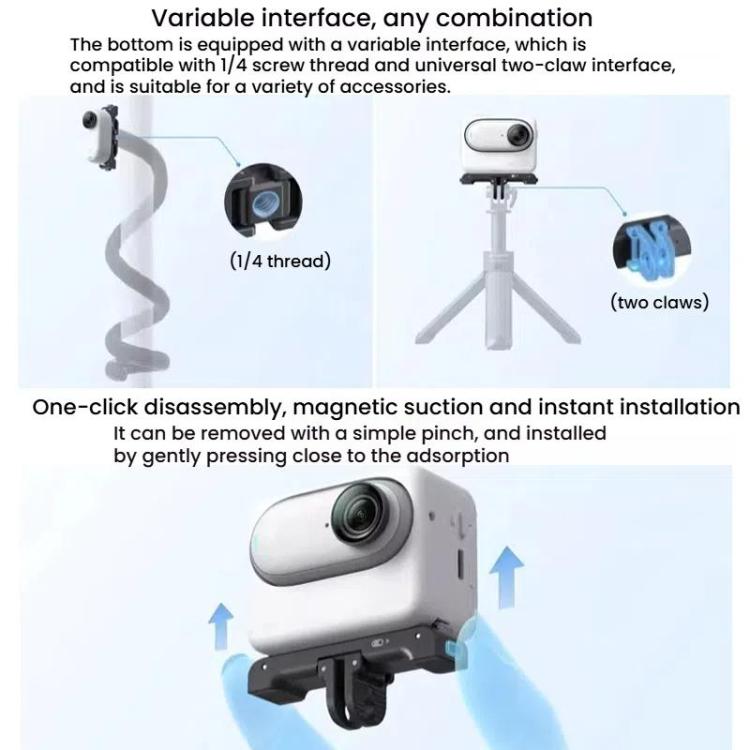 For Insta360 GO 3 / 3S HEPAIL AC-08 Aluminium Alloy Magnetic Quick Release Base - free shipping - PMC Jewellery - Order now!