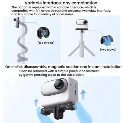 For Insta360 GO 3 / 3S HEPAIL AC-08 Aluminium Alloy Magnetic Quick Release Base - free shipping - PMC Jewellery - Order now!