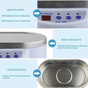 SUNSHINE 968 Mini Jewellery Glasses Cleaner Ultrasonic Cleaner EU Plug