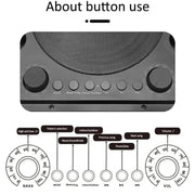 SDRD Wooden Box Karaoke Machine With Wireless Dual Mics All-In-One Speaker System Supports U Disk/TF Card(Black)
