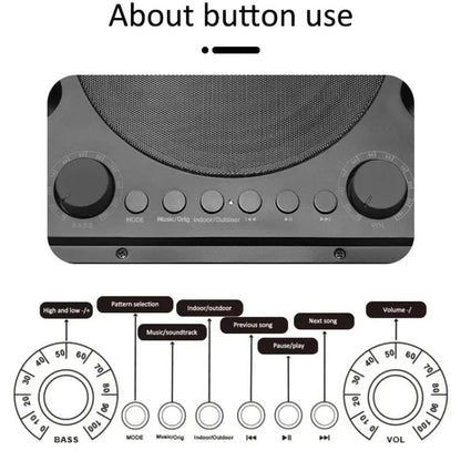 SDRD Wooden Box Karaoke Machine With Wireless Dual Mics All-In-One Speaker System Supports U Disk/TF Card(Brown) - free shipping - PMC Jewellery - Order now!