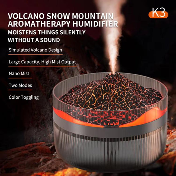 2L Volcanic Essential Oil Diffuser Humidifier Large Capacity Aromatherapy Mist Diffuser Top-Fill Water Tank(Black)