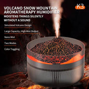 2L Volcanic Essential Oil Diffuser Humidifier Large Capacity Aromatherapy Mist Diffuser Top-Fill Water Tank(White)