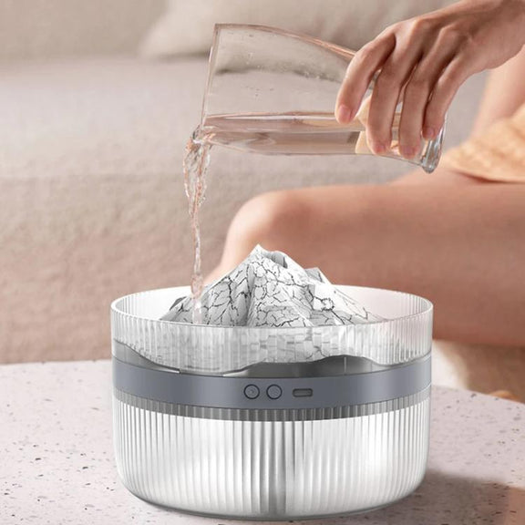 2L Volcanic Essential Oil Diffuser Humidifier Large Capacity Aromatherapy Mist Diffuser Top-Fill Water Tank(Black)