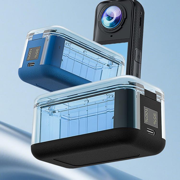 For Insta360 X5 Fast Charger With Digital Display & Dual Charging Case Battery Storage Box(Black) - free shipping - PMC TechLife - Order now!