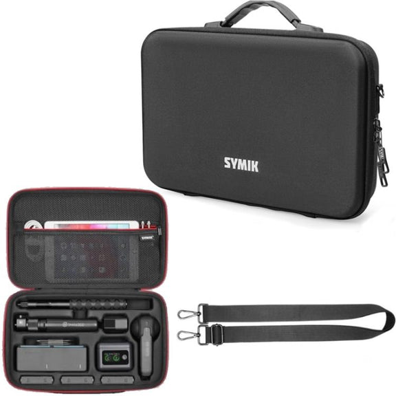 For Insta360 X5 / X4 Camera SYMIK Large Capacity Storage Bag Handbag Messenger Carrying Case(Black)
