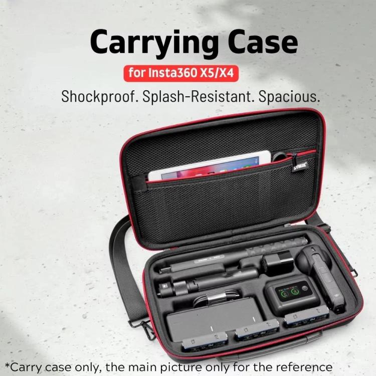 For Insta360 X5 / X4 Camera SYMIK Large Capacity Storage Bag Handbag Messenger Carrying Case(Black) - free shipping - PMC Jewellery - Order now!