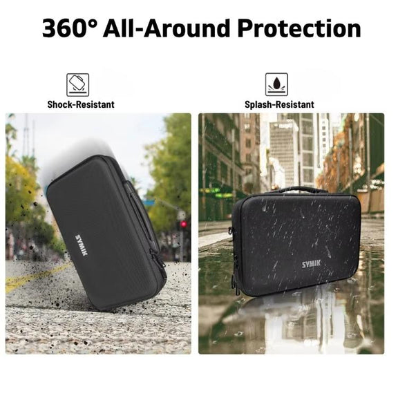 For Insta360 X5 / X4 Camera SYMIK Large Capacity Storage Bag Handbag Messenger Carrying Case(Black)