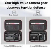 For Insta360 X5 / X4 Camera SYMIK Large Capacity Storage Bag Handbag Messenger Carrying Case(Black)