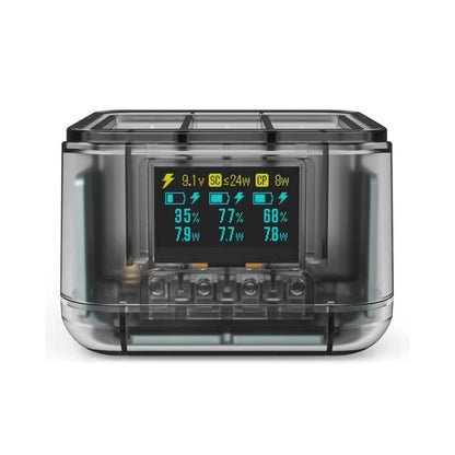 For GoPro HERO13 Black Triple Battery Charger Smart Charging Dock With OLED Display(Transparent Black) - free shipping - PMC Jewellery - Order now!
