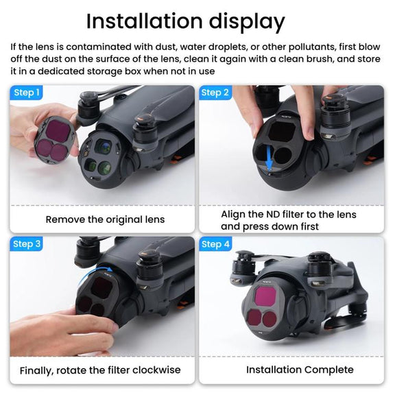 For DJI Mavic 4 Pro RCSTQ Lens Filter, Style: ND8/PL+ND16/PL+ND32/PL
